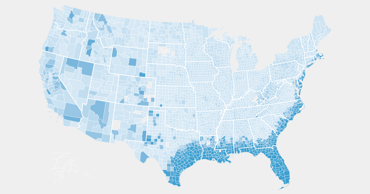 New data shows where natural disasters could affect homeowners’ insurance